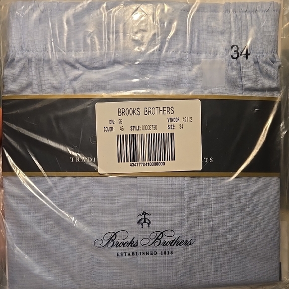 NWT- Brooks Brothers (Light Blue) 4 Boxer Shorts - Picture 3 of 5